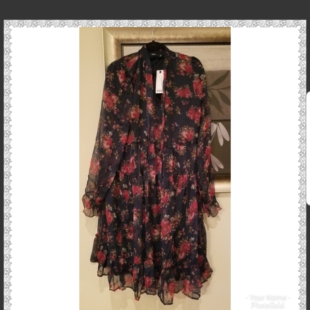 Multi Grern and Red Work/Office Dress Siz…